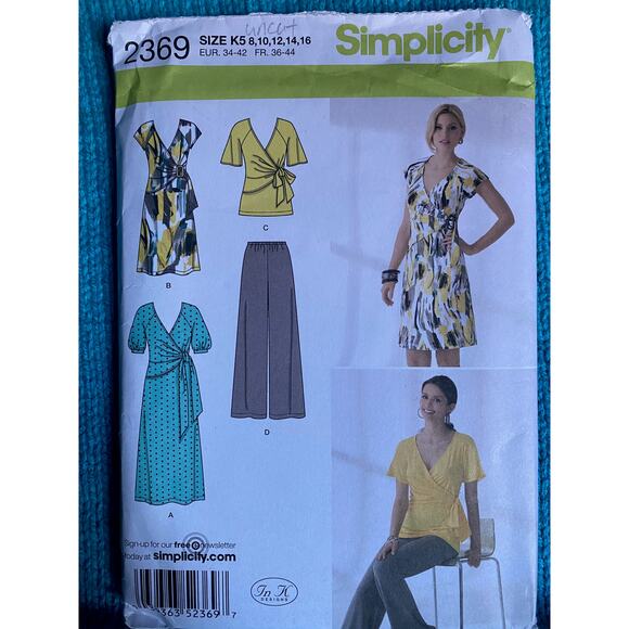 Simplicity sewing pattern 2369 surplice dress tunic pants - Picture 1 of 5